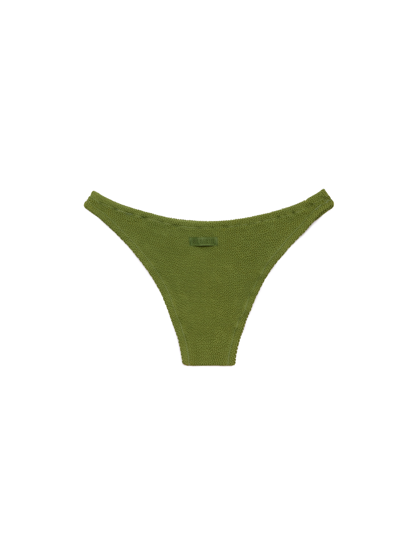 Elise classic military green crinkle swim briefs