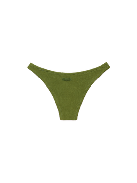 Elise classic military green crinkle swim briefs