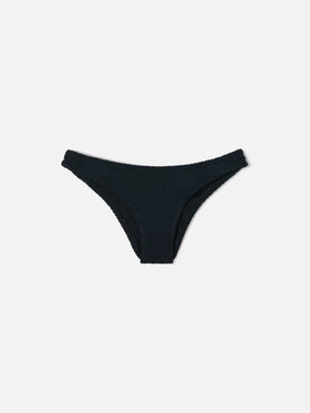 Slip de bain classique Elise en crinkle noir 