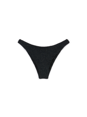 Elise classic black crinkle lurex swim briefs