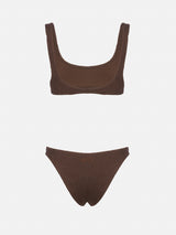 Brauner Crinkle-Bralette-Bikini für Damen Naima Elise