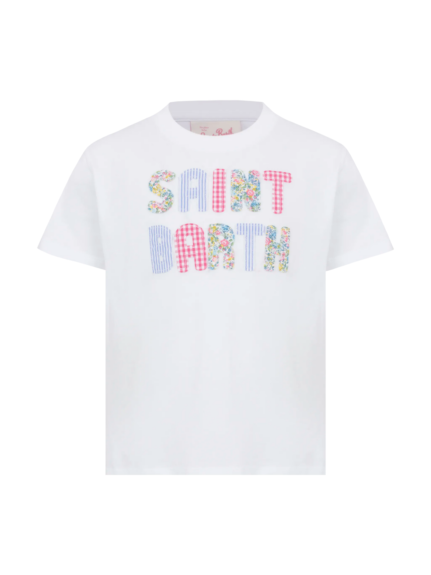 Elly T-Shirt aus Baumwolljersey mit Rundhalsausschnitt und Saint Barth-Aufnäher
