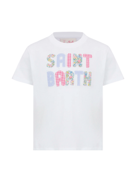 Elly T-Shirt aus Baumwolljersey mit Rundhalsausschnitt und Saint Barth-Aufnäher