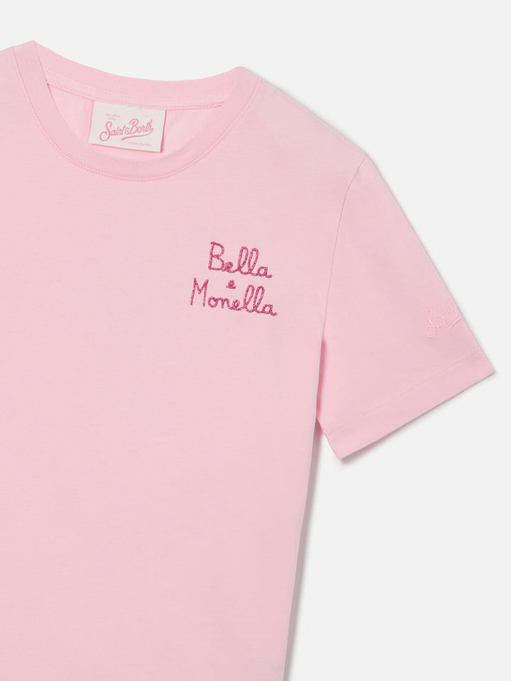 T-shirt Elly rosa con ricamo Bella Monella