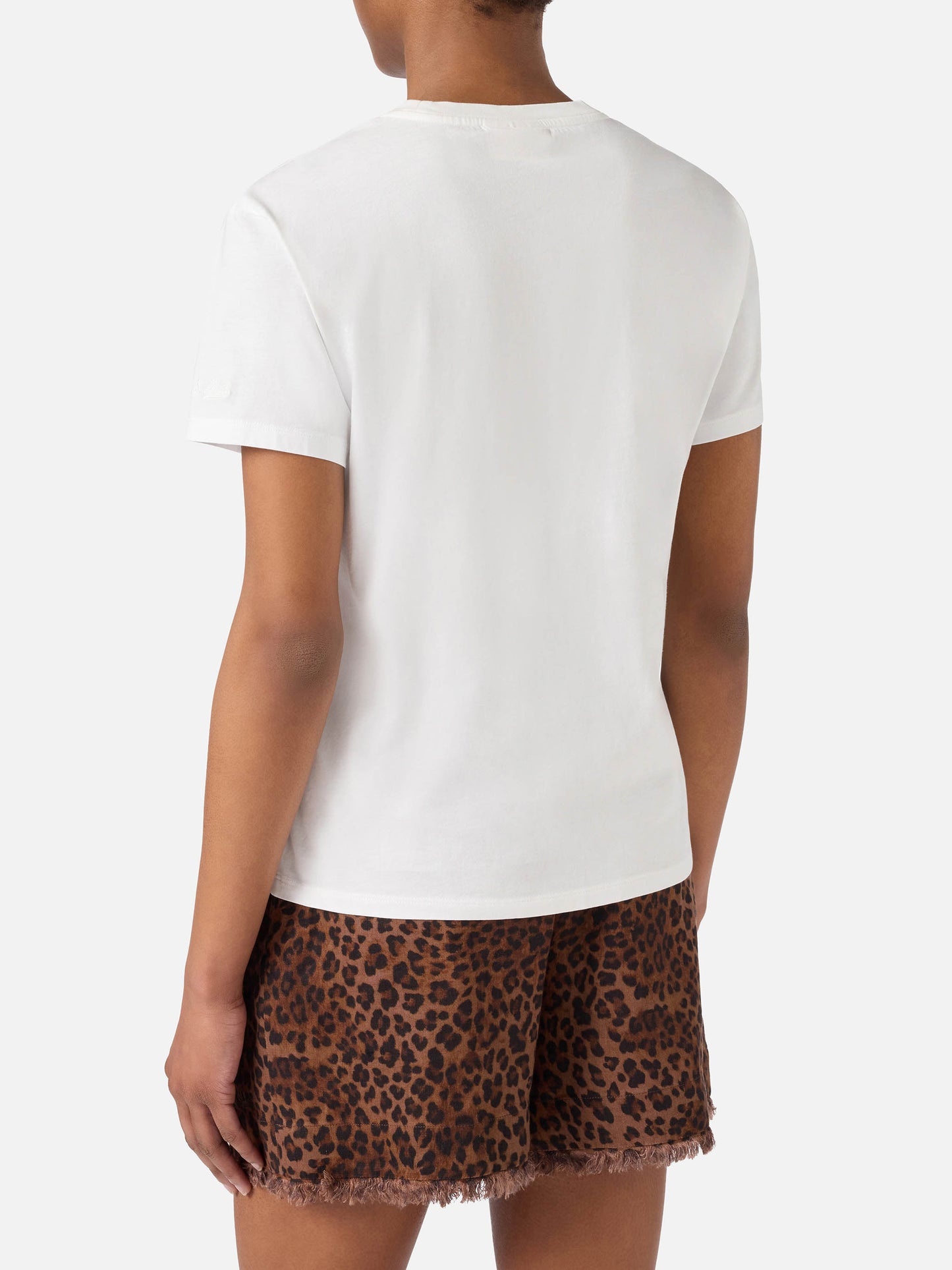 T-shirt Emilie bianca con ricamo Gin-namorata