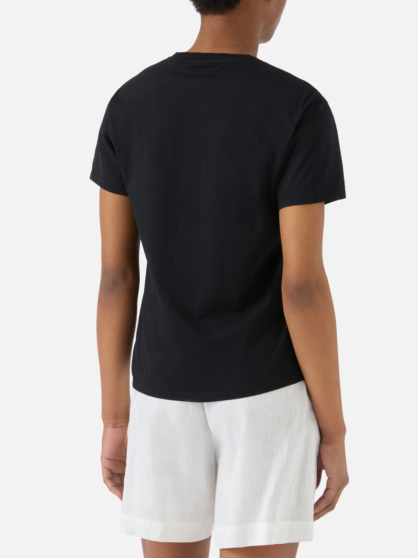 Black Emilie T-shirt with rhinestone logo