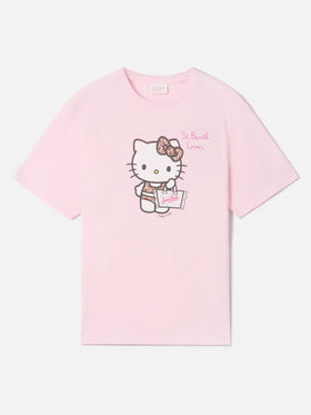 Pink Emilie T-shirt with Hello Kitty print and St. Barth Lover embroidery | Special edition