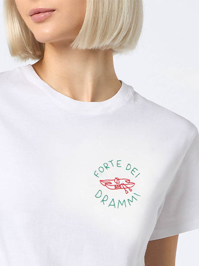 Cotton t-shirt with "Forte dei Drammi" embroidery | INSULTI LUMINOSI SPECIAL EDITION