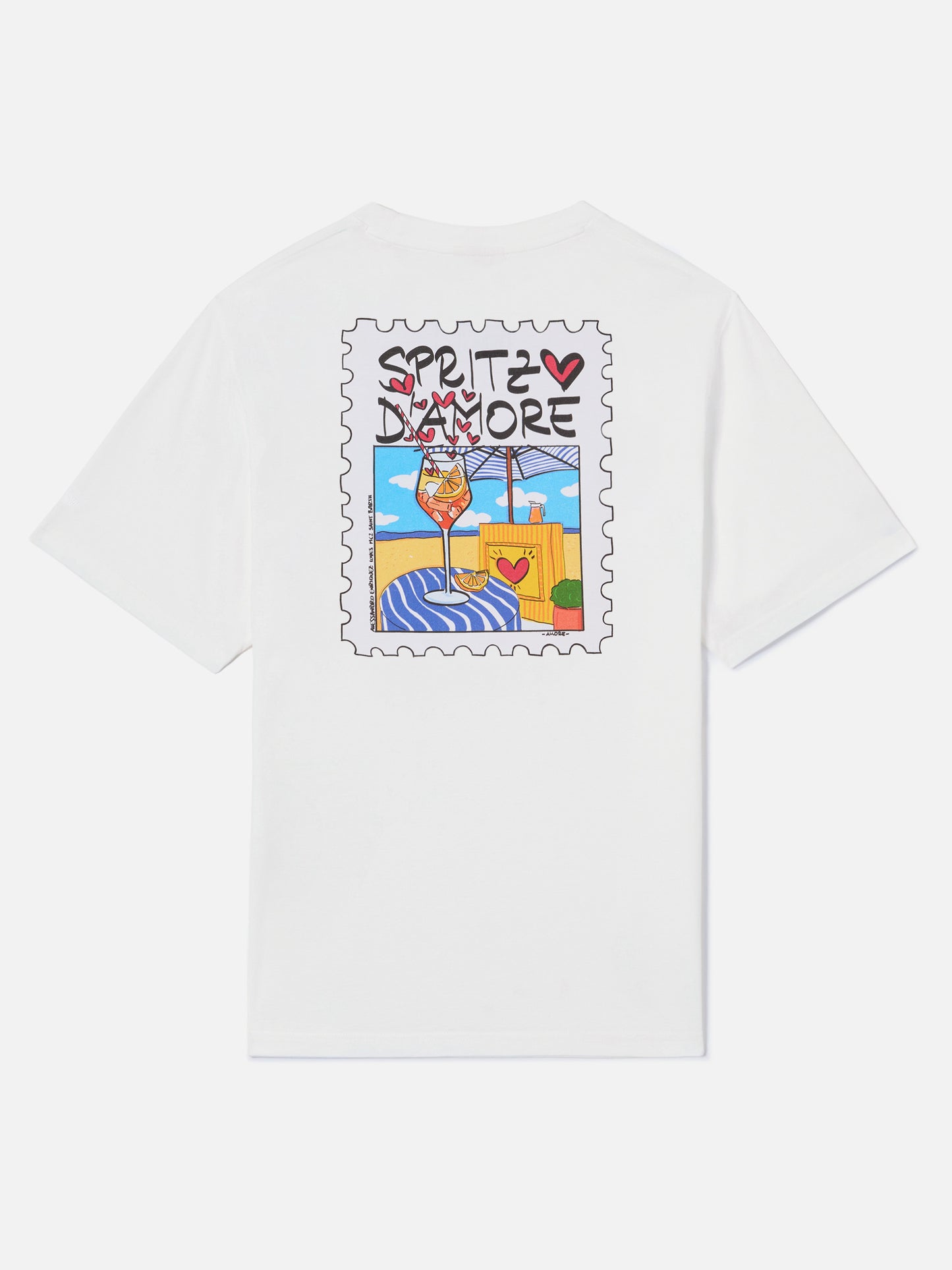 T-shirt Emilie bianca con stampa Spritzo d’Amore