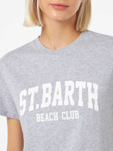 T-shirt da donna girocollo Emilie in jersey di cotone con stampa Saint Barth Beach Club