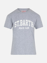 T-shirt da donna girocollo Emilie in jersey di cotone con stampa Saint Barth Beach Club