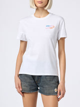 T-shirt da donna girocollo in jersey di cotone Emilie con ricamo Girls just wanna have Sun