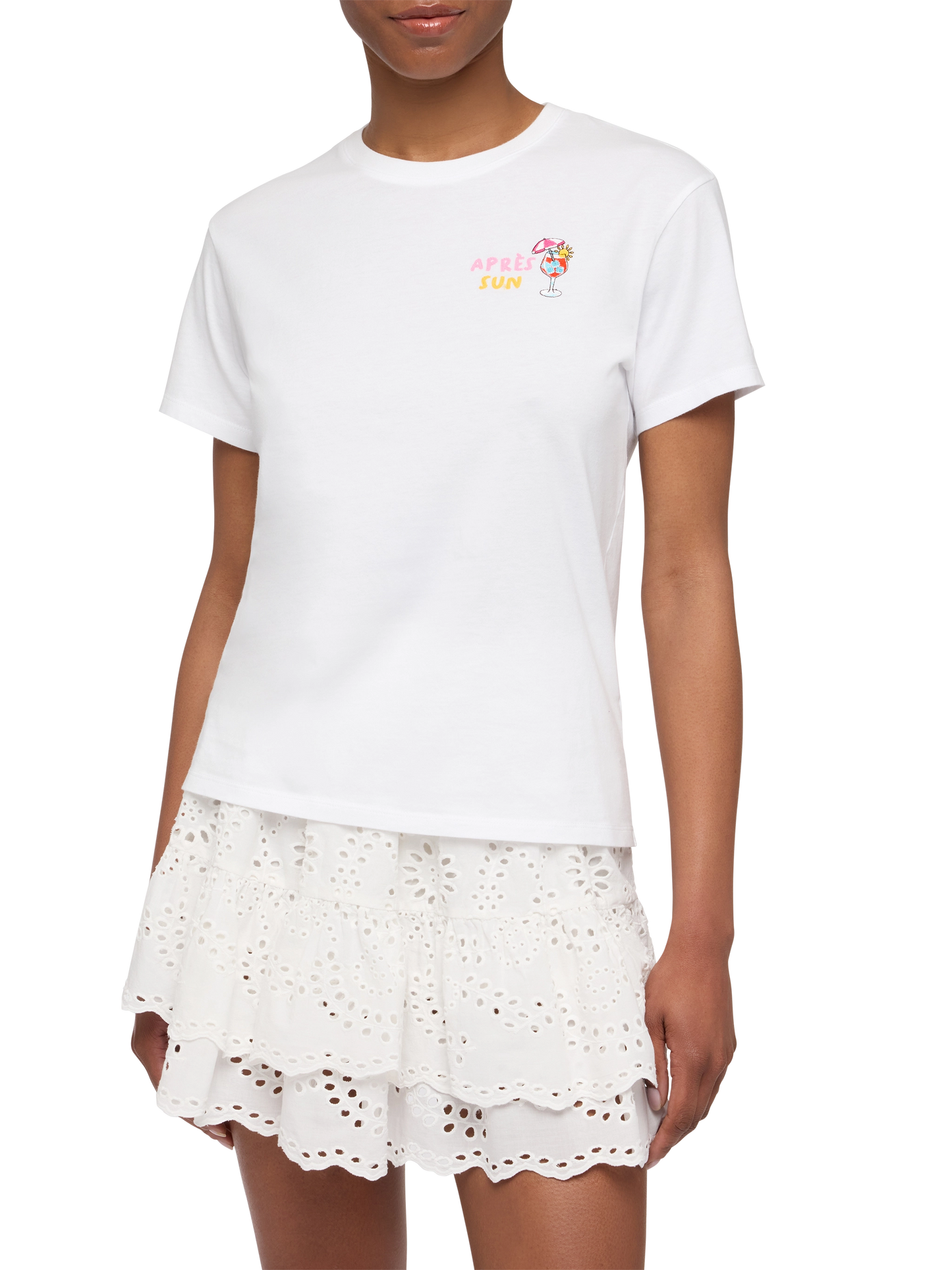 T-shirt Emilie in cotone con ricamo 50 nervosa 50 deliziosa