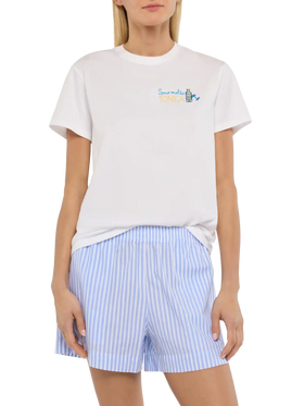 T-shirt Emilie in cotone con ricamo Sono molto tonica