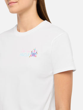 Baumwoll-T-Shirt Emilie mit Sto 'na favola-Stickerei