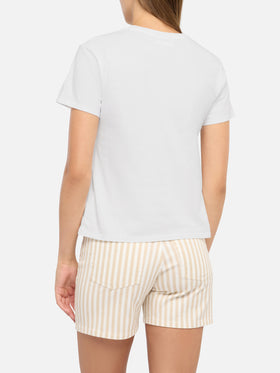 Baumwoll-T-Shirt Emilie mit Sto 'na favola-Stickerei