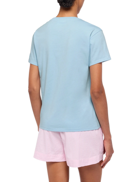 Emilie cotton t-shirt with Hello Kitty St. Barth lover embroidery | HELLO KITTY SPECIAL EDITION - MC2 Saint Barth