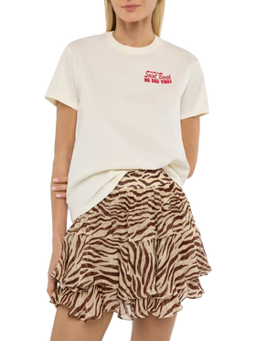 Emilie cotton t-shirt with No Bad Vibes print
