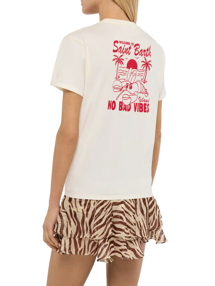 Baumwoll-T-Shirt Emilie mit „No Bad Vibes“-Aufdruck