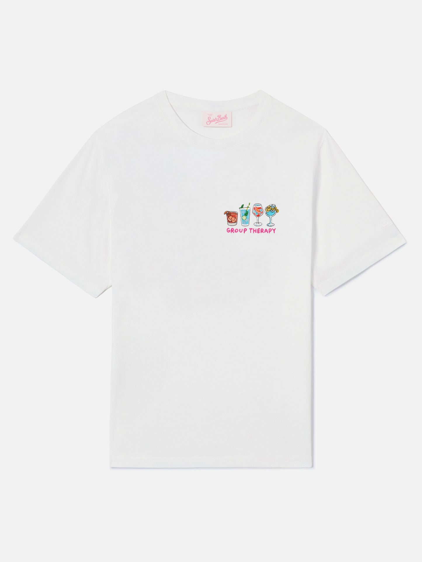 White Emilie T-shirt with Group Therapy embroidery