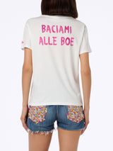 Damen-T-Shirt Emilie aus Baumwolljersey mit Rundhalsausschnitt und Baciami alle Boe-Aufdruck | ALLE BOE SPECIAL EDITION