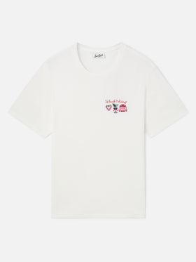 Off-White Emilie T-Shirt mit St. Barth Holidays-Stickerei 