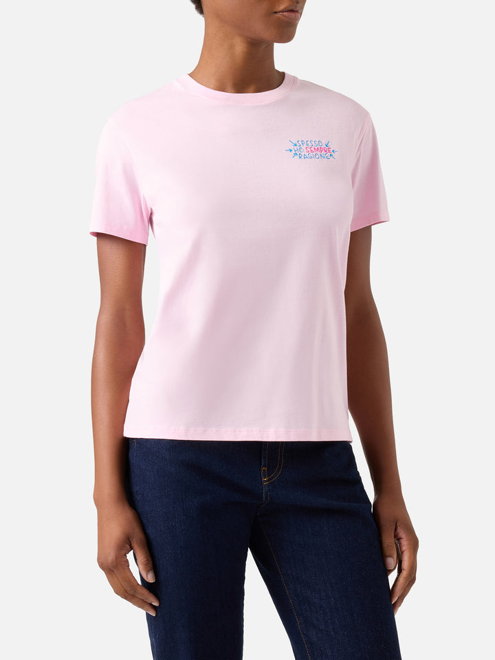 T-shirt Emilie rosa con ricamo Spesso Ho Sempre Ragione | Special edition