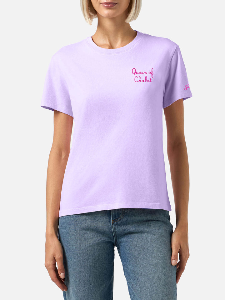 T-shirt in cotone invernale Emilie con ricamo Queen of Chalet
