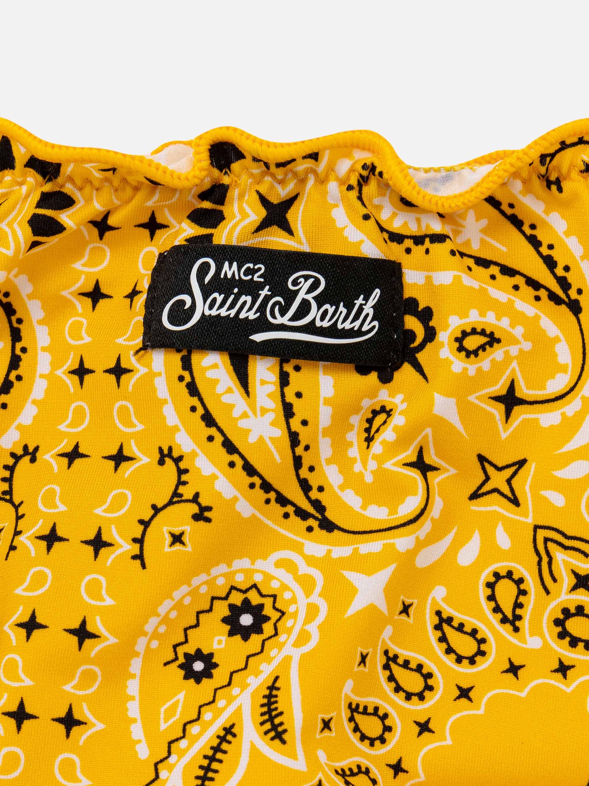 Girl bandeau bikini with bandanna print - MC2 Saint Barth