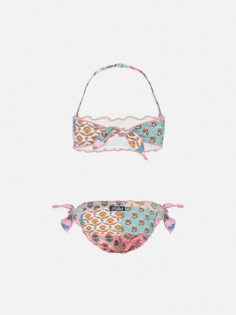 Bikini Emy a fascia classico con stampa flower patch