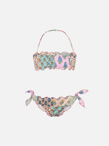 Bikini Emy a fascia classico con stampa flower patch