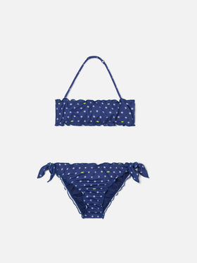 Emy navy blue bandeau bikini with  VR46 print | VR46 SPECIAL EDITION