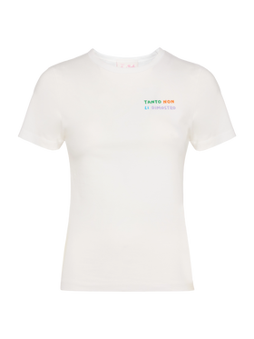 Emilie cotton t-shirt with Tanto non li dimostro embroidery