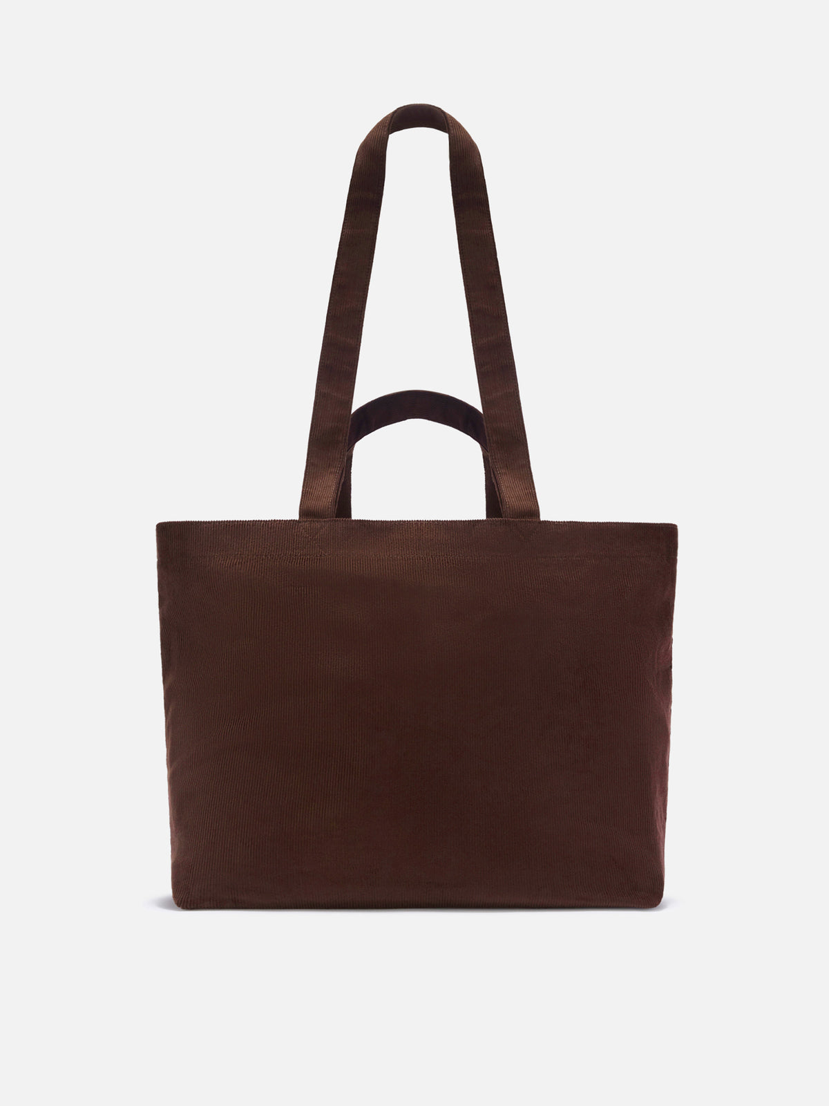 Braune Essential Cordtasche tote mit Logo-Stickerei 
