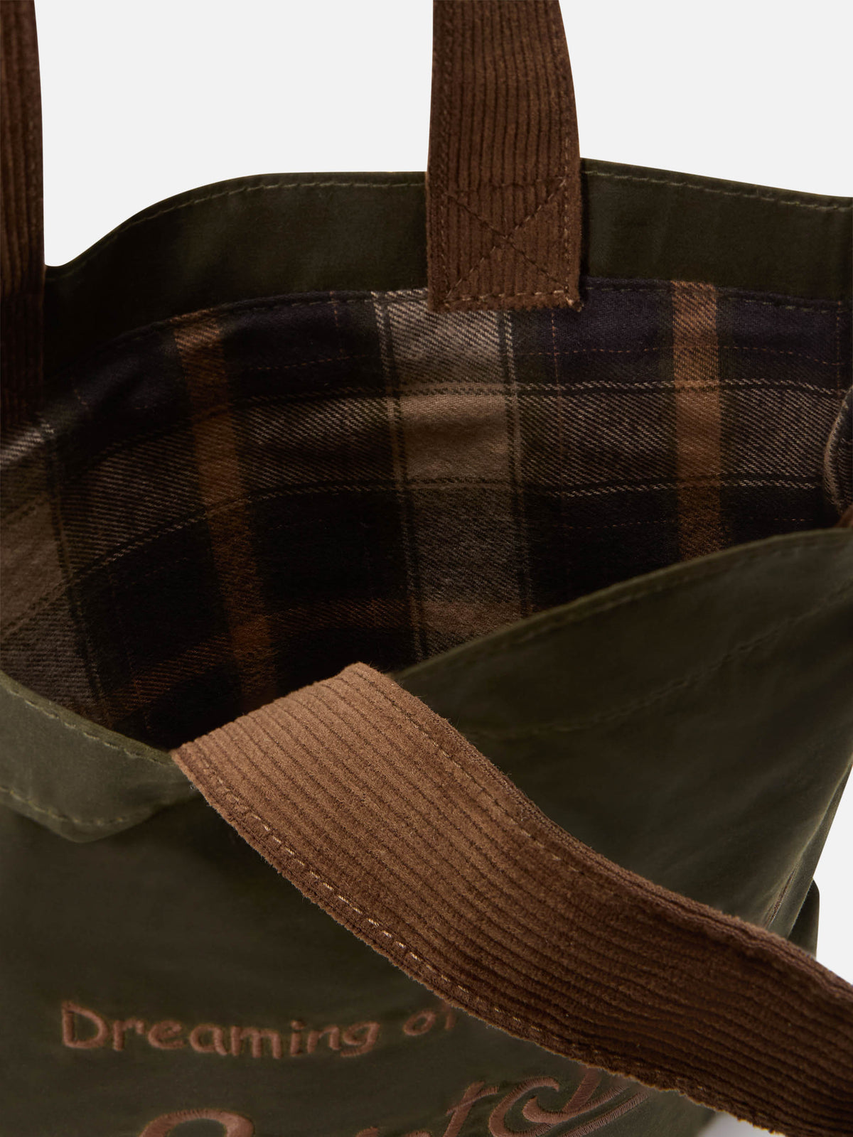 Military green Mini Essential waxed tote bag with logo embroidery