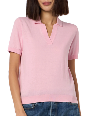 Woman pink cotton knitted polo Evonne
