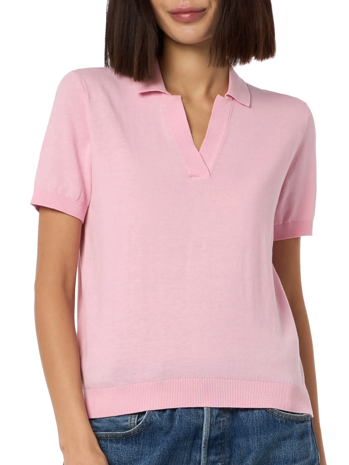 Woman pink cotton knitted polo Evonne