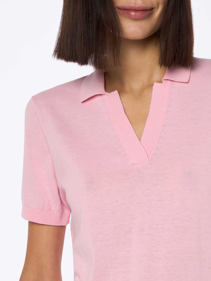 Woman pink cotton knitted polo Evonne