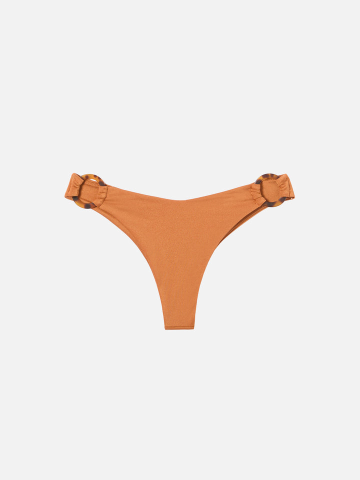 Bralette bikini Juca Evelyn with loop in shiny ochre yellow