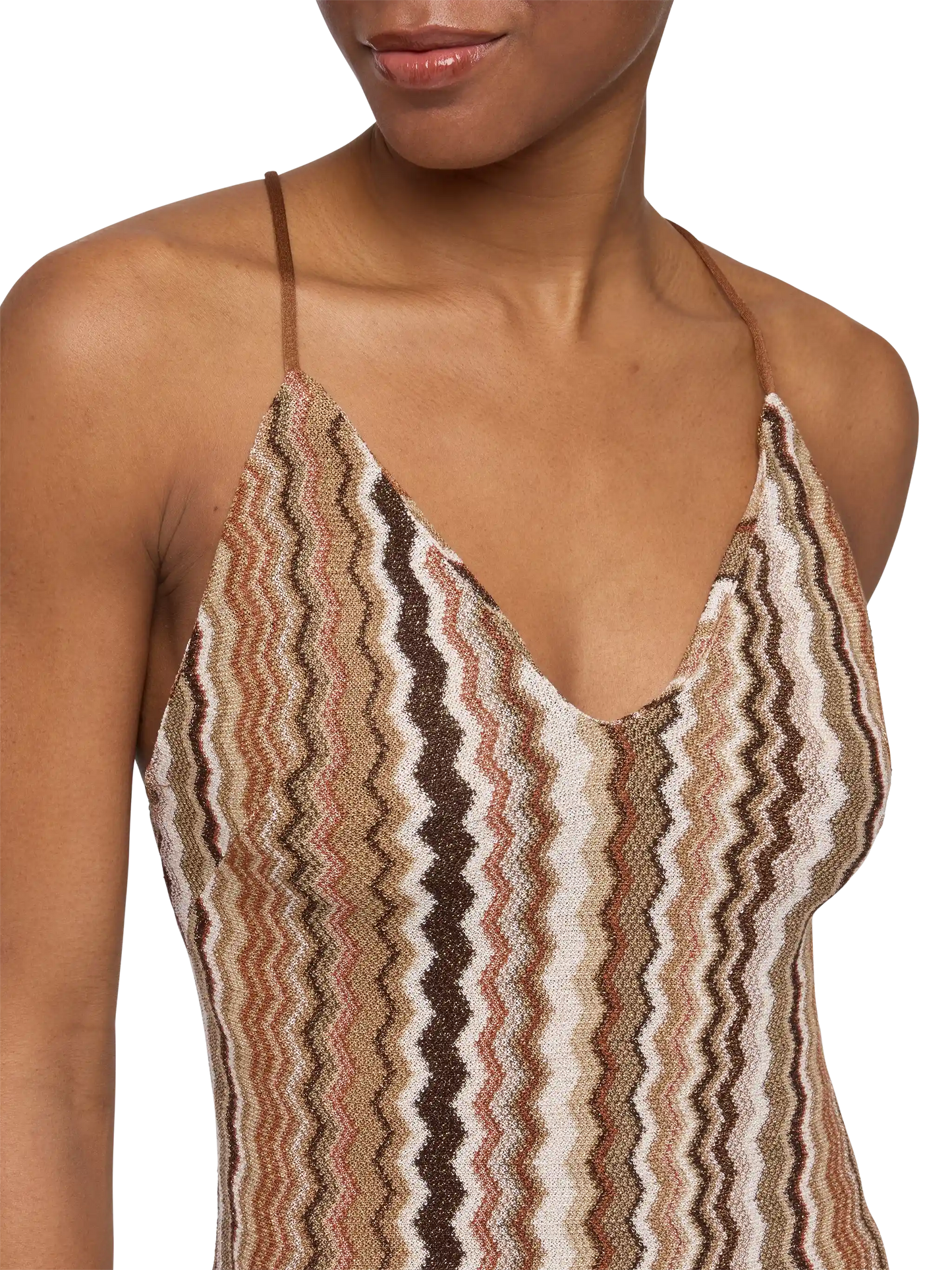 Eydis raschel knit chevron slip dress