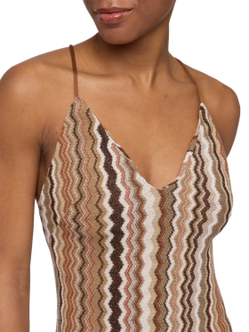 Eydis raschel knit chevron slip dress