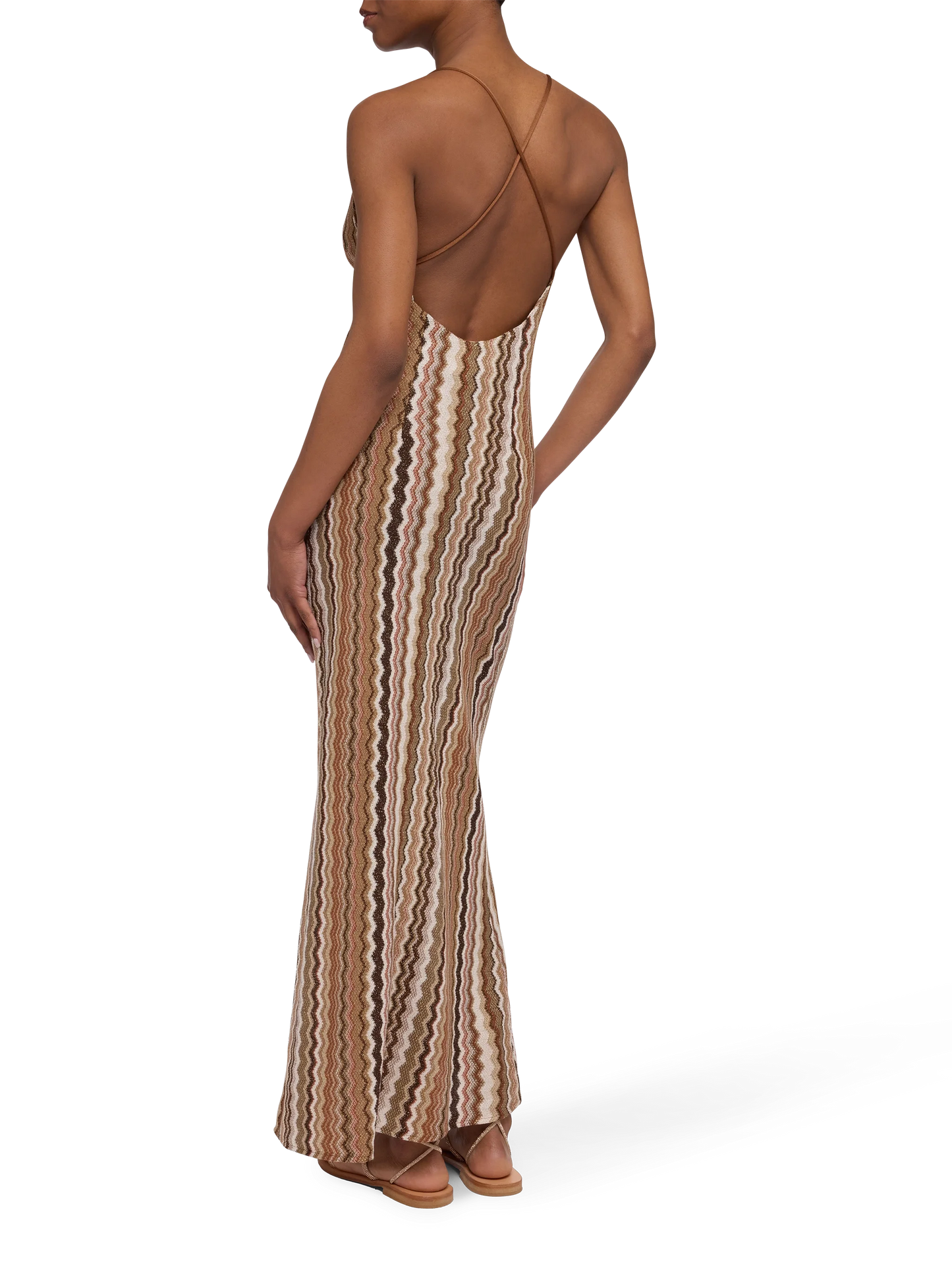 Eydis raschel knit chevron slip dress