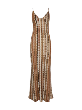 Eydis raschel knit chevron slip dress