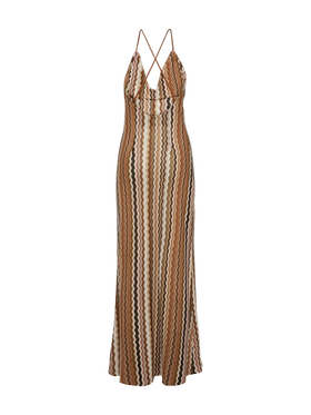 Eydis raschel knit chevron slip dress