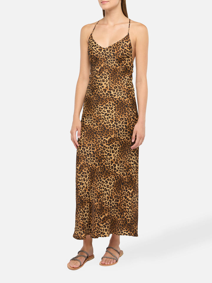 Abito sottoveste Eydis in raso con stampa animalier