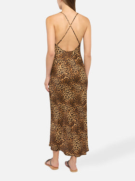 Abito sottoveste Eydis in raso con stampa animalier