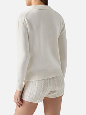 Polo in 100% LANA Eze in bianco