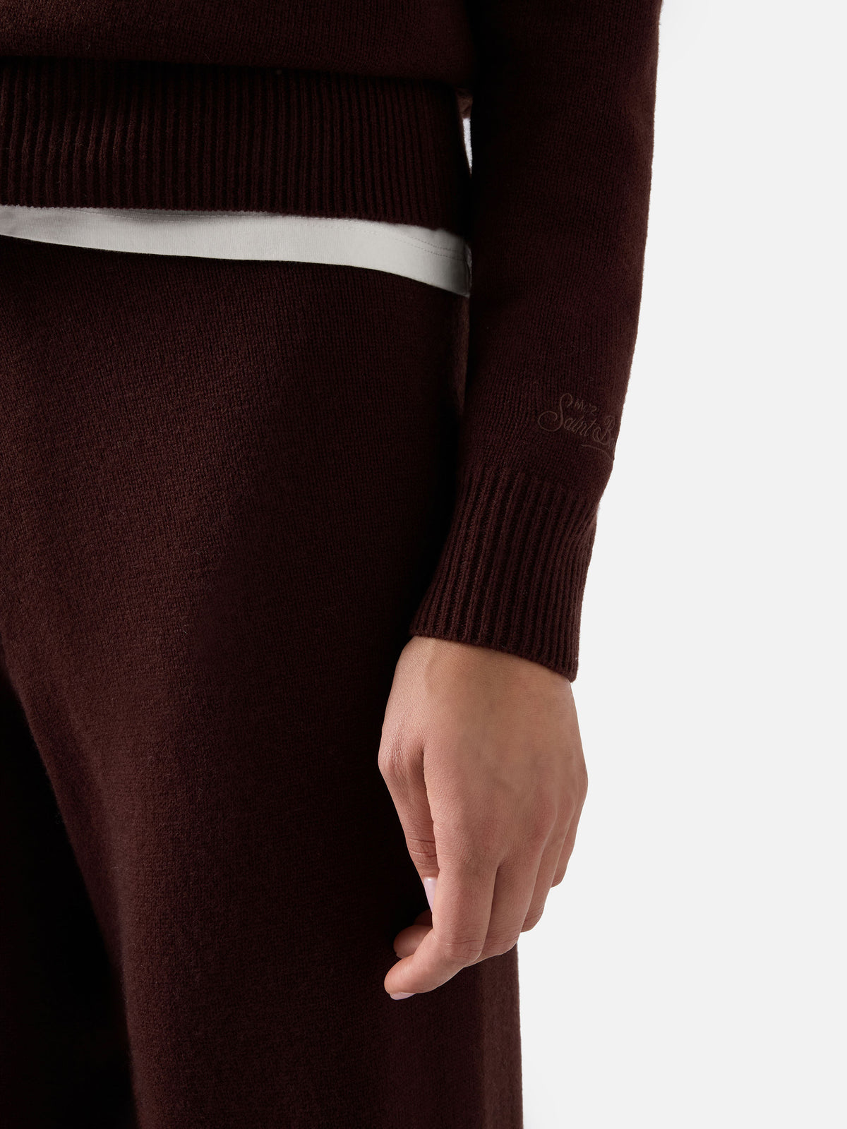Maglia Eze marrone in lana con collo polo