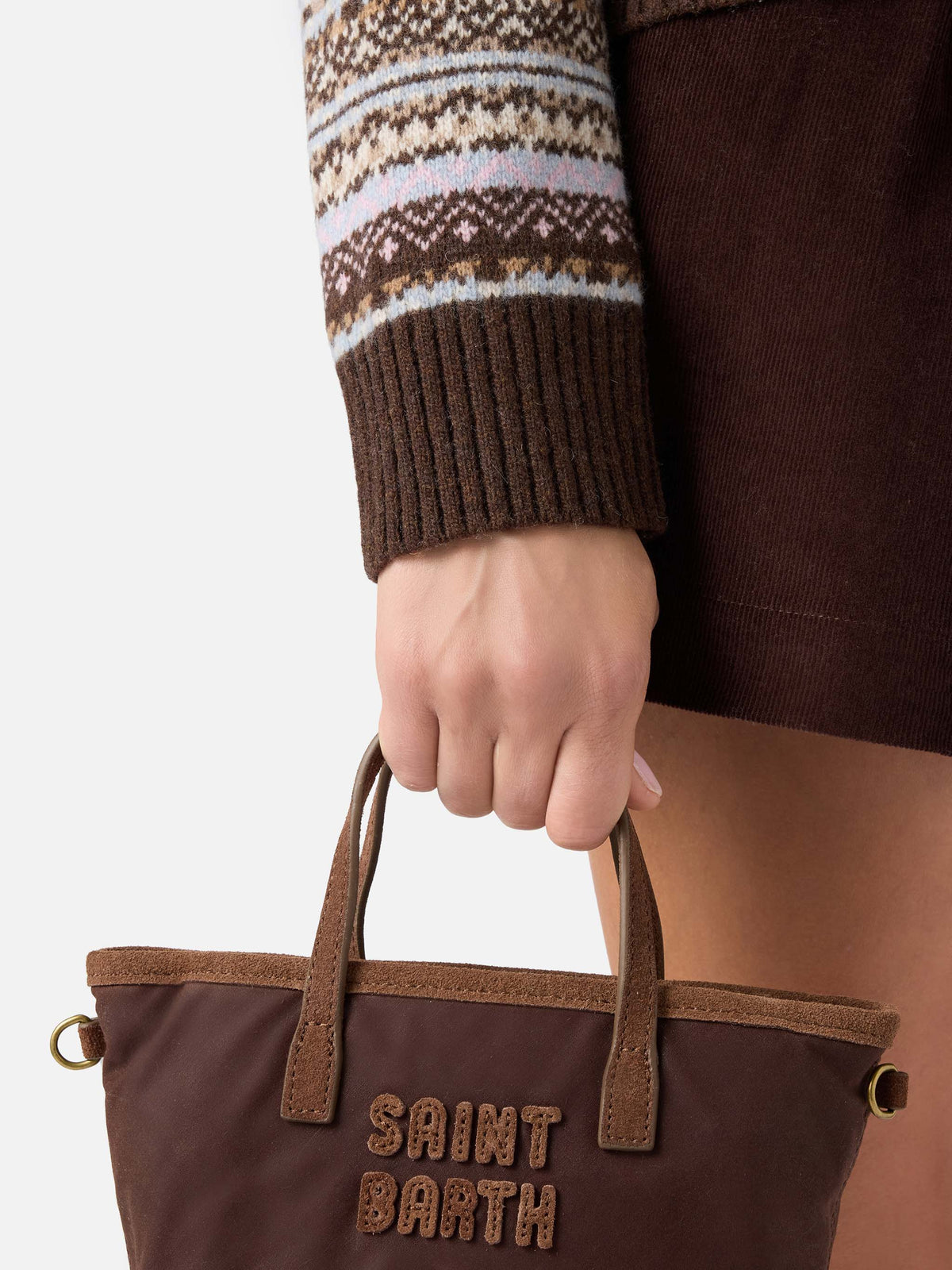 Punto con cuello polo en mezcla de lana con motivo Fair Isle 