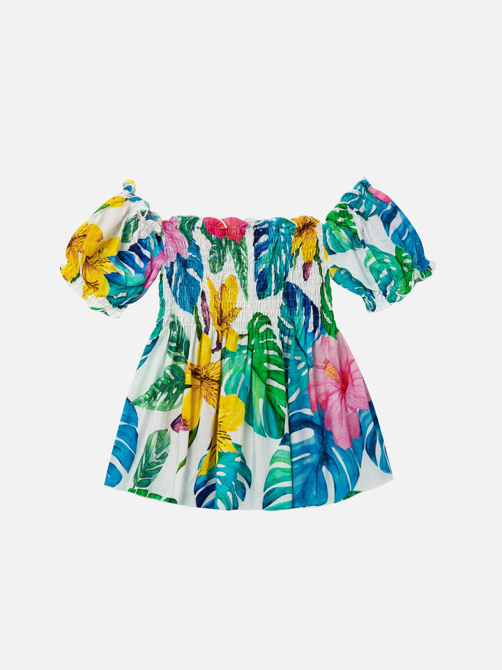 Cotton dress Fancy with tropical print - MC2 Saint Barth